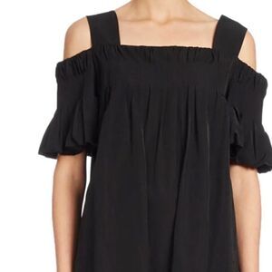 Dries Van Noten Top Black Cold Shoulder Loose Fitting Excellent U.S. Med…